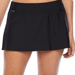 ZEROXPOSUR Sz 16 Solid Black Tankini Swim Skirt Bottom w/ Built-In Bikini • VG‼